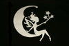 Fairy Sitting on the Moon wall hanging - Silver Finish