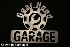 Gear Head Garage Wall Sign