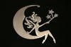 Fairy Sitting on the Moon wall hanging - Bare steel