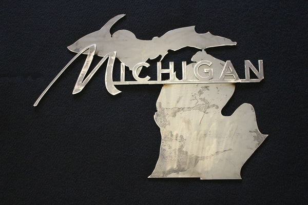 All steel Michigan wall plaque