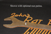Personalized rat rod garage sign with rust patina close up